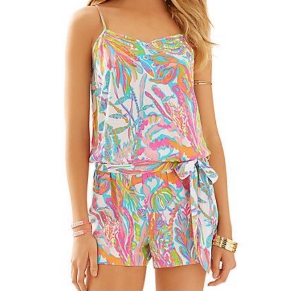 Lilly Pulitzer Deanna Tank Romper Scuba To Cuba